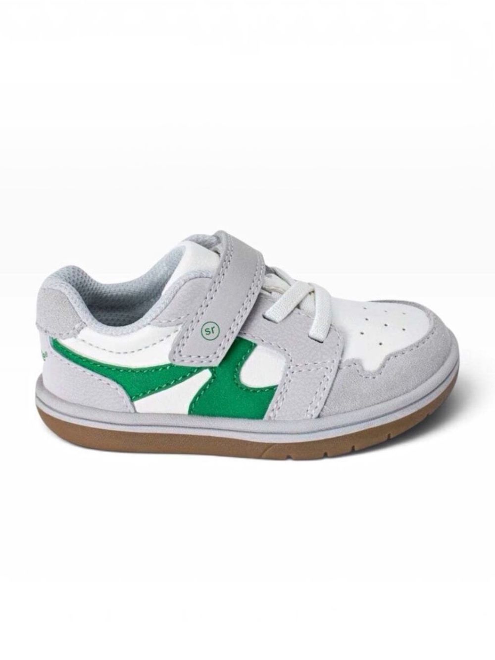 Stride Rite SRT London Boys Sneaker White/Green Hook & Loop US 9.5M